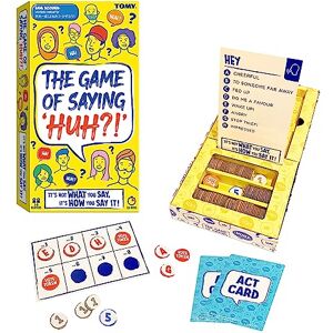 TOMY The Game of Saying 'Huh?!' Voice Impressions Card Games Funny Party Game of Acting & Guessing Correctly to Win Family Board Games for Adults, Teens & Kids 8+ Board Game for 3-8 Players TOMY The Game of Saying 'Huh?!' Voice Impressions Card Games Funny Party Game of Acting & Guessing Correctly to Win Family Board Games for Adults, Teens & Kids 8+ Board Game for 3-8 Players