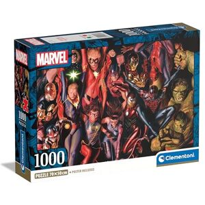 Clementoni Jigsaw Puzzle Marvel The Avengers 1000 Pieces Poster Included, Puzzle For Adults 14-99 Years, Gift For Men/Women, Super Hero, Made In Italy, 39857 Clementoni Jigsaw Puzzle Marvel The Avengers 1000 Pieces Poster Included, Puzzle For Adults 14-99 Years, Gift For Men/Women, Super Hero, Made In Italy, 39857