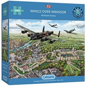 Gibsons Wings Over Windsor 1000 Piece Jigsaw Puzzle for Adults – British Aviation Scene by Matthew Emeny – Iconic RAF & Airshow Artwork – Premium Sustainable Puzzle Made in the UK/EU Gibsons Wings Over Windsor 1000 Piece Jigsaw Puzzle for Adults – British Aviation Scene by Matthew Emeny – Iconic RAF & Airshow Artwork – Premium Sustainable Puzzle Made in the UK/EU