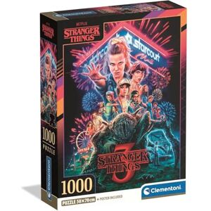 Clementoni Jigsaw Puzzle 1000 pieces, Stranger Things Netflix, Puzzle for Adults 14-99 Years, Made in Italy, Compact box, 39979 Clementoni Jigsaw Puzzle 1000 pieces, Stranger Things Netflix, Puzzle for Adults 14-99 Years, Made in Italy, Compact box, 39979