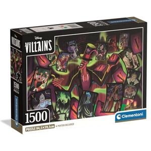 Clementoni Jigsaw Puzzle 1500 pieces, Disney Villains Compact box, Puzzle for Adults 14-99 Years, Made in Italy, 31744 Clementoni Jigsaw Puzzle 1500 pieces, Disney Villains Compact box, Puzzle for Adults 14-99 Years, Made in Italy, 31744