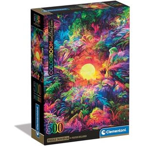 Clementoni Jigsaw Puzzle Colorboom Collection Psychedelic Jungle 500 Pieces Poster Included, Puzzle For Adults 14-99 Years, Gift For Men/Women, Gradient, Made In Italy, 35530 Clementoni Jigsaw Puzzle Colorboom Collection Psychedelic Jungle 500 Pieces Poster Included, Puzzle For Adults 14-99 Years, Gift For Men/Women, Gradient, Made In Italy, 35530