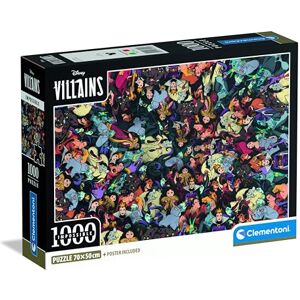 Clementoni Disney Villains 1000 Pieces Impossible Compact Puzzle Age 14+, Made in Italy, More Challenging Screen Free Play, Builds Focus, Problem Solving and Confidence, Gift for Disney Fans Clementoni Disney Villains 1000 Pieces Impossible Compact Puzzle Age 14+, Made in Italy, More Challenging Screen Free Play, Builds Focus, Problem Solving and Confidence, Gift for Disney Fans