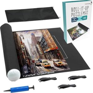 TANNESS Giant Jigsaw Board Roll-Up Saver for 1500 Pieces Portable Storage with Bag for Adults & Sorting, Black TANNESS Giant Jigsaw Board Roll-Up Saver for 1500 Pieces Portable Storage with Bag for Adults & Sorting, Black