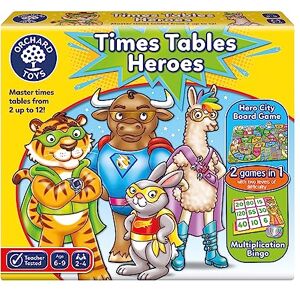 Orchard Toys Times Tables Heroes 2 in 1 Maths Games for Kids with Multiplication Bingo and Counting Board Game Children’s Learning and Educational Math Games for 6-9 Year Olds 2-4 Players Orchard Toys Times Tables Heroes 2 in 1 Maths Games for Kids with Multiplication Bingo and Counting Board Game Children’s Learning and Educational Math Games for 6-9 Year Olds 2-4 Players