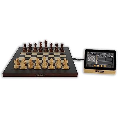 Mephisto Phoenix M premium chess computer with elegant 40 cm wooden board, ideal for flexible chess training, playable online & offline, with top engines and retro emulations Mephisto Phoenix M premium chess computer with elegant 40 cm wooden board, ideal for flexible chess training, playable online & offline, with top engines and retro emulations