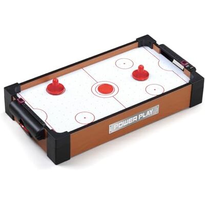 Power Play Air Hockey Table Game, Wooden Portable Table Toys Game for Kids and Adults, 16 inches, Brown Power Play Air Hockey Table Game, Wooden Portable Table Toys Game for Kids and Adults, 16 inches, Brown