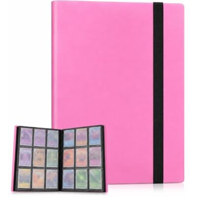 JADUFHU 9-Pocket Trading Card Binder, 360 Pockets Collectible Card Album Folder Side-Loading Collectible Card Book, Portable Card Holder for Game Cards, Sports Cards, Trading Cards (Pink) JADUFHU 9-Pocket Trading Card Binder, 360 Pockets Collectible Card Album Folder Side-Loading Collectible Card Book, Portable Card Holder for Game Cards, Sports Cards, Trading Cards (Pink)