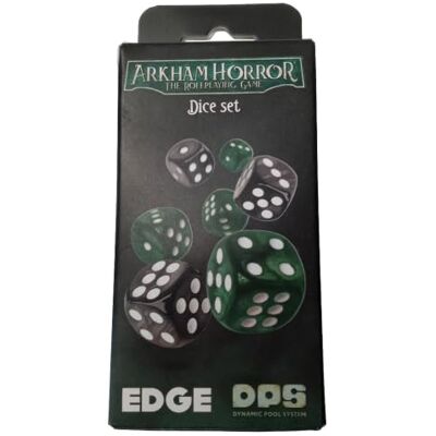Edge Arkham Horror RPG Dice Set Premium Tabletop Gaming Accessory Official Arkham Horror RPG dice. Enhance your tabletop adventures with quality themed dice. Essential for every fan. Edge Arkham Horror RPG Dice Set Premium Tabletop Gaming Accessory Official Arkham Horror RPG dice. Enhance your tabletop adventures with quality themed dice. Essential for every fan.