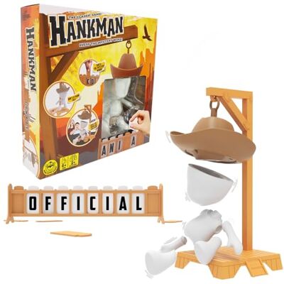 Hankman The Official Guess, The Hangman Mystery Word Game, 2+ Players, Ages 6+. Fun board games anyone can play. Easy set up family games. Can you guess the word or will Hank fall? Hankman The Official Guess, The Hangman Mystery Word Game, 2+ Players, Ages 6+. Fun board games anyone can play. Easy set up family games. Can you guess the word or will Hank fall?