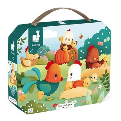 Janod Welcome To The Farmyard Puzzle 20-Piece FSC Cardboard Puzzle Educational Game Develops Patience and Dexterity Made in France 24 Months +, J03320 Janod Welcome To The Farmyard Puzzle 20-Piece FSC Cardboard Puzzle Educational Game Develops Patience and Dexterity Made in France 24 Months +, J03320