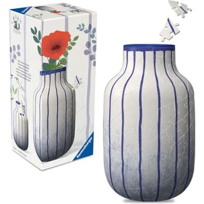 Ravensburger 3D Puzzle Vase Stripes Blue Ages 10+, 162 Pieces No Glue Required, Creative Craft Construction Kits for Kids & Adults Ravensburger 3D Puzzle Vase Stripes Blue Ages 10+, 162 Pieces No Glue Required, Creative Craft Construction Kits for Kids & Adults