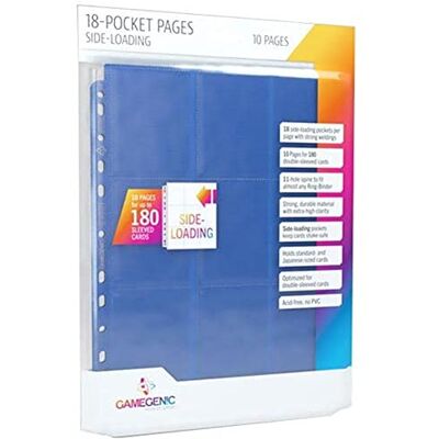 Gamegenic Sideloading 18-Pocket Pages 10 pcs Pack Blue Trading Card Game Accessory Gamegenic Sideloading 18-Pocket Pages 10 pcs Pack Blue Trading Card Game Accessory