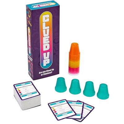 TOMY Games Clued Up Cup Slamming, Clue Guessing Card Games Fast Paced 3-4 Player Party Games Family Games for Adults and Kids Ages 10+ Years TOMY Games Clued Up Cup Slamming, Clue Guessing Card Games Fast Paced 3-4 Player Party Games Family Games for Adults and Kids Ages 10+ Years