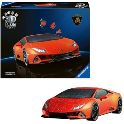 Ravensburger Iconics Lamborghini Huracan Orange, 108 piece 3D Jigsaw Puzzle for Adults and Kids Age 8+ Years Up Ravensburger Iconics Lamborghini Huracan Orange, 108 piece 3D Jigsaw Puzzle for Adults and Kids Age 8+ Years Up