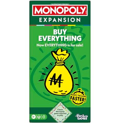 Monopoly Buy Everything EXPANSION (Classic Board Game Required to Play) English Version Monopoly Buy Everything EXPANSION (Classic Board Game Required to Play) English Version