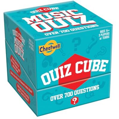 Cheatwell Games Quiz Cube Music Quiz Trivia Game With 744 Music Questions, Turquoise, All Bangers Cheatwell Games Quiz Cube Music Quiz Trivia Game With 744 Music Questions, Turquoise, All Bangers