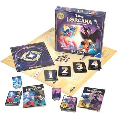 Ravensburger Disney Lorcana TCG Gateway (English) Learn to Play, Starter Set for Ages 8+, 2 Starting Decks, 4 Reward Packs, Trading Card Game for Adults and Kids Age 8+ Ravensburger Disney Lorcana TCG Gateway (English) Learn to Play, Starter Set for Ages 8+, 2 Starting Decks, 4 Reward Packs, Trading Card Game for Adults and Kids Age 8+