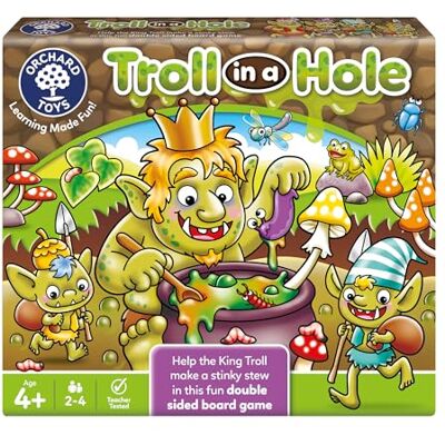 Orchard Toys Troll in a Hole Family Board Game for Kids 4+, Educational Game for Counting, Colour Recognition & Social Skills, Collect Bugs, Jump in the Hole & Count Your Way to Victory Orchard Toys Troll in a Hole Family Board Game for Kids 4+, Educational Game for Counting, Colour Recognition & Social Skills, Collect Bugs, Jump in the Hole & Count Your Way to Victory