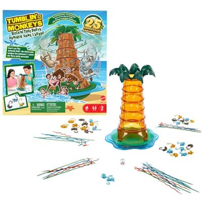 Mattel Tumblin Monkeys Rockin Tree Party Game for Family Nights, Game Nights, Travel & Camping, HTW65 Mattel Tumblin Monkeys Rockin Tree Party Game for Family Nights, Game Nights, Travel & Camping, HTW65