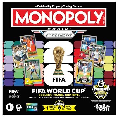 Monopoly Panini Prizm: FIFA World Cup Game I Football Board Game with Panini Prizm FIFA World Cup 2026 Trading Cards I Ages 8+ English Version Monopoly Panini Prizm: FIFA World Cup Game I Football Board Game with Panini Prizm FIFA World Cup 2026 Trading Cards I Ages 8+ English Version