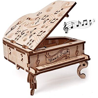 Wood Trick DIY Toy Piano Music Box Moonlight Sonata 3D Wooden Puzzle, Assembly Toys, Brain Teaser for Adults and Kids, DIY Piano Kit Wood Trick DIY Toy Piano Music Box Moonlight Sonata 3D Wooden Puzzle, Assembly Toys, Brain Teaser for Adults and Kids, DIY Piano Kit