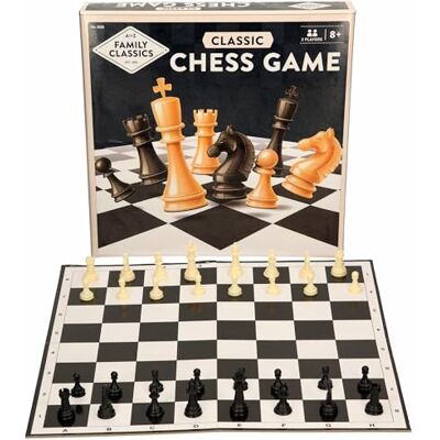 Atoz A to Z Family Classics Traditional Chess Game Set, 2 Players, Ages 8+, Black and White Board with Pieces Atoz A to Z Family Classics Traditional Chess Game Set, 2 Players, Ages 8+, Black and White Board with Pieces