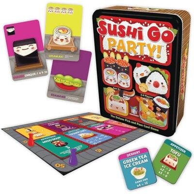 Gamewright Sushi Go Party Game Card Game Ages 8+ 2-8 Players 20 Minutes Playing Time Gamewright Sushi Go Party Game Card Game Ages 8+ 2-8 Players 20 Minutes Playing Time