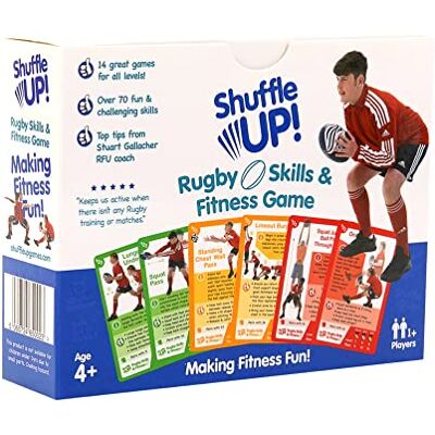 Shuffle Up Rugby Family Fitness Card Game for Kids, 70+ Workout Cards Fun Family Games, Active Fitness Games for Kids, Rugby Equipment & Training Aid, Rugby Gifts for Boys & Girls Shuffle Up Rugby Family Fitness Card Game for Kids, 70+ Workout Cards Fun Family Games, Active Fitness Games for Kids, Rugby Equipment & Training Aid, Rugby Gifts for Boys & Girls