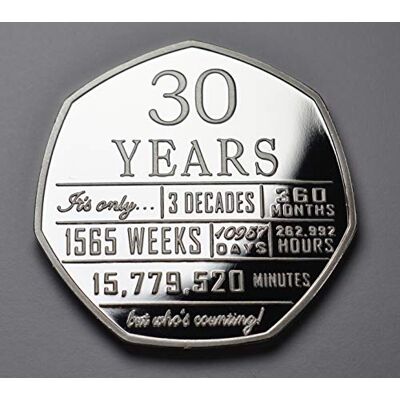 The Commemorative Coin Company 30th Birthday .999 Silver Commemorative. Unique Gift/Present Party/Celebration Ideas 30 Thirty Years The Commemorative Coin Company 30th Birthday .999 Silver Commemorative. Unique Gift/Present Party/Celebration Ideas 30 Thirty Years