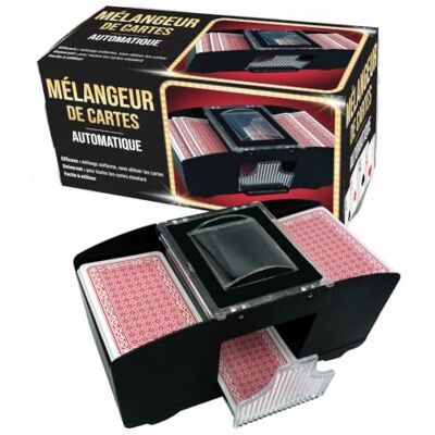 Wilson jeux Automatic Card Shuffler Accessory for fast and homogeneous card shuffling Requires 4 x AA 1.5v batteries Cards And Batteries Not Included Wilson jeux Automatic Card Shuffler Accessory for fast and homogeneous card shuffling Requires 4 x AA 1.5v batteries Cards And Batteries Not Included