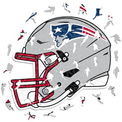 ICONIC PUZZLES New England Patriots Helmet, Wooden Puzzle officially licensed NFL, 100% sustainable, Gift for Adults and Children, size S, 150 Pcs ICONIC PUZZLES New England Patriots Helmet, Wooden Puzzle officially licensed NFL, 100% sustainable, Gift for Adults and Children, size S, 150 Pcs