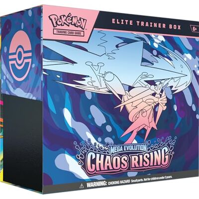 Pokémon TCG: Mega Evolution—Chaos Rising Elite Trainer Box (1 Full-Art Promo Card, 9 Booster Packs & Premium Accessories) Pokémon TCG: Mega Evolution—Chaos Rising Elite Trainer Box (1 Full-Art Promo Card, 9 Booster Packs & Premium Accessories)