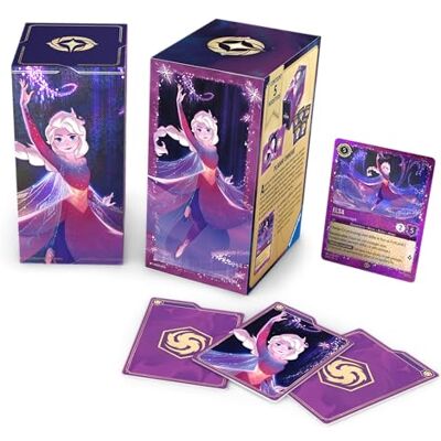 Ravensburger Disney Lorcana TCG Trading Card Game Elsa Gift Box Disney Lorcana Card Storage Box Ages 8+ French Version Ravensburger Disney Lorcana TCG Trading Card Game Elsa Gift Box Disney Lorcana Card Storage Box Ages 8+ French Version