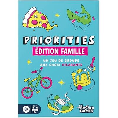 Hasbro Priorities Family Edition Group Game – Hilarious Choice Card Game for Kids, Teens and Adults – From 8 Years Old – 3 Players or More – 30 Min. – French Version Hasbro Priorities Family Edition Group Game – Hilarious Choice Card Game for Kids, Teens and Adults – From 8 Years Old – 3 Players or More – 30 Min. – French Version