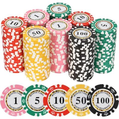 LUOBAO Premium Numbered Poker Chips for Card Board Game,for Texas Hold'em, Blackjack,Card Club or Late Night Poker Games LUOBAO Premium Numbered Poker Chips for Card Board Game,for Texas Hold'em, Blackjack,Card Club or Late Night Poker Games