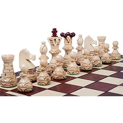 Chess and games shop Muba Beautiful Handcrafted Wooden Chess Set with Wooden Board and Handcrafted Chess Pieces -1-2 players, Gift idea Products (21" (55 cm)) Chess and games shop Muba Beautiful Handcrafted Wooden Chess Set with Wooden Board and Handcrafted Chess Pieces -1-2 players, Gift idea Products (21" (55 cm))