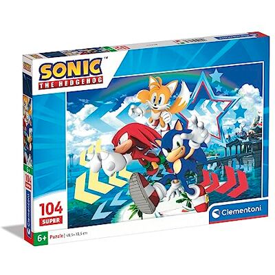Clementoni 27267 Supercolor Puzzle Sonic 104 Pieces, Jigsaw Puzzle For Kids Age 6, Puzzle Cartoon, Made In Italy Clementoni 27267 Supercolor Puzzle Sonic 104 Pieces, Jigsaw Puzzle For Kids Age 6, Puzzle Cartoon, Made In Italy