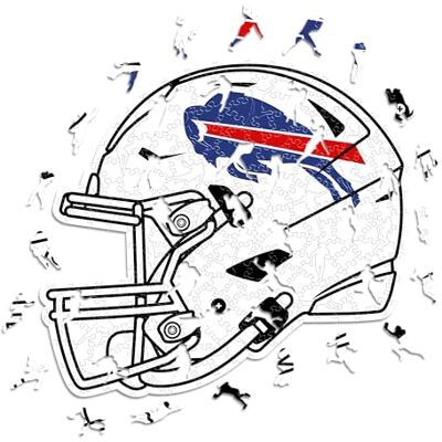 ICONIC PUZZLES Buffalo Bills Helmet, Wooden Puzzle officially licensed NFL, 100% sustainable, Gift for Adults and Children, size S, 150 Pcs ICONIC PUZZLES Buffalo Bills Helmet, Wooden Puzzle officially licensed NFL, 100% sustainable, Gift for Adults and Children, size S, 150 Pcs