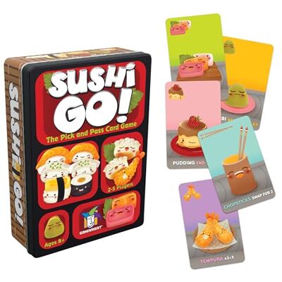 Gamewright , Sushi Go , Card Game , Ages 8+ , 2-5 Players , 15 Minutes Playing Time Gamewright , Sushi Go , Card Game , Ages 8+ , 2-5 Players , 15 Minutes Playing Time