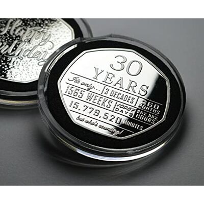 The Commemorative Coin Company 30th Birthday .999 Silver Commemorative in Capsule. Unique Gift/Present Party/Celebration Ideas 30 Thirty Years The Commemorative Coin Company 30th Birthday .999 Silver Commemorative in Capsule. Unique Gift/Present Party/Celebration Ideas 30 Thirty Years