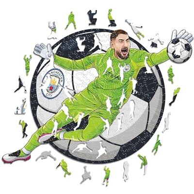 ICONIC PUZZLES Manchester City, Gianluigi Donnarumma, Officially Licensed Wooden Puzzle, 100% Sustainable, Gift for Adults and Children, Size S, 150 Pieces ICONIC PUZZLES Manchester City, Gianluigi Donnarumma, Officially Licensed Wooden Puzzle, 100% Sustainable, Gift for Adults and Children, Size S, 150 Pieces