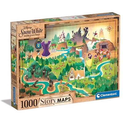Clementoni Jigsaw Puzzle Disney Snow White Story Maps 1000 Pieces Puzzle For Adults 14-99 Years, Gift For Men/Women, Disney, Made In Italy, 39815 Clementoni Jigsaw Puzzle Disney Snow White Story Maps 1000 Pieces Puzzle For Adults 14-99 Years, Gift For Men/Women, Disney, Made In Italy, 39815