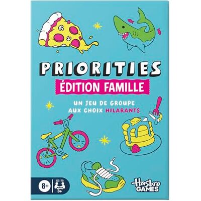 Hasbro Priorities Family Edition Game – Hilarious Party Game of Silly Choices – Card Games for Children, Tweens, Teens, Adults – Ages 8+ – 3+ Players – 30 Mins. English Version Hasbro Priorities Family Edition Game – Hilarious Party Game of Silly Choices – Card Games for Children, Tweens, Teens, Adults – Ages 8+ – 3+ Players – 30 Mins. English Version