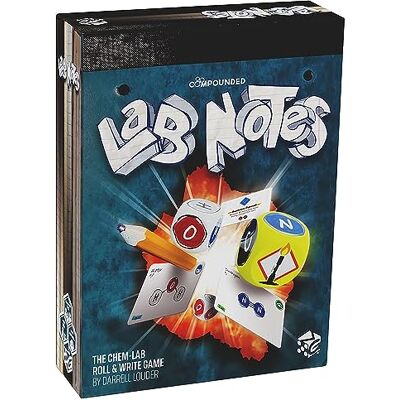 Greater Than Games : Lab Notes The Chem-Lab Roll & Write Game, Build Compounds from The Elements, Ages 14+, 2-5 Players Greater Than Games : Lab Notes The Chem-Lab Roll & Write Game, Build Compounds from The Elements, Ages 14+, 2-5 Players