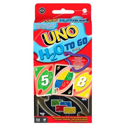 Mattel UNO H2O to Go Water resistant cards 2-10 players Ages 7+ Cards game, to take to the beach or pool, handy clip, travel essential, P1703 Mattel UNO H2O to Go Water resistant cards 2-10 players Ages 7+ Cards game, to take to the beach or pool, handy clip, travel essential, P1703