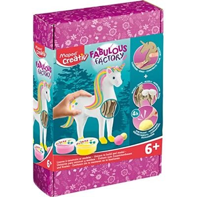 Maped Creativ Fabulous Unicorn Factory 3D Wooden Puzzle to Assemble Unicorn Figure to Model with Hardening Dough Creative Activity from 6 Years Old Maped Creativ Fabulous Unicorn Factory 3D Wooden Puzzle to Assemble Unicorn Figure to Model with Hardening Dough Creative Activity from 6 Years Old