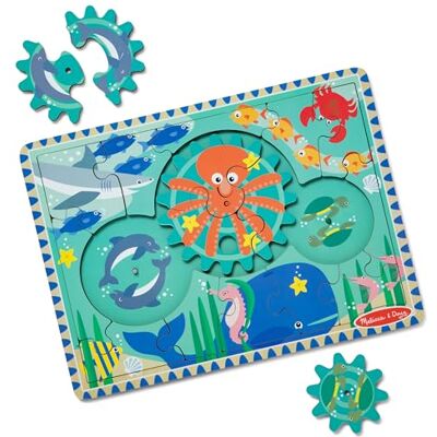 Melissa & Doug Wooden Underwater Jigsaw Spinning Gear Puzzle – 18 Pieces, Puzzles for 3 year olds, Montessori toys, Toddler puzzles, Problem solving, Gift for boy or girl Melissa & Doug Wooden Underwater Jigsaw Spinning Gear Puzzle – 18 Pieces, Puzzles for 3 year olds, Montessori toys, Toddler puzzles, Problem solving, Gift for boy or girl
