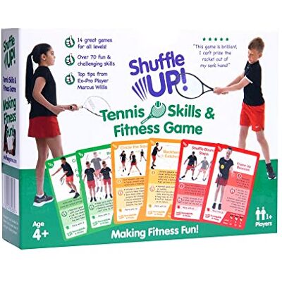 Shuffle Up Tennis Family Fitness Card Game for Kids, 70+ Workout Cards Fun Family Games, Active Fitness Games for Kids, Tennis Equipment & Training Aid, Tennis Gifts for Boys & Girls Shuffle Up Tennis Family Fitness Card Game for Kids, 70+ Workout Cards Fun Family Games, Active Fitness Games for Kids, Tennis Equipment & Training Aid, Tennis Gifts for Boys & Girls