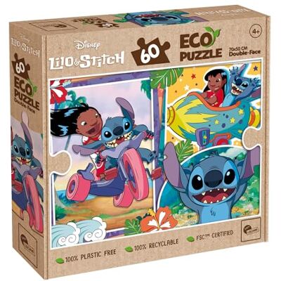 Lisciani Disney Stitch 2 in 1 Floor Jigsaw Puzzle 60 Pieces 4+ Years Double-Sided Giant Puzzle Large Stitch Scene to Assemble Back to Colour, Recyclable Card Finished Size 70 x 50 cm Lisciani Disney Stitch 2 in 1 Floor Jigsaw Puzzle 60 Pieces 4+ Years Double-Sided Giant Puzzle Large Stitch Scene to Assemble Back to Colour, Recyclable Card Finished Size 70 x 50 cm